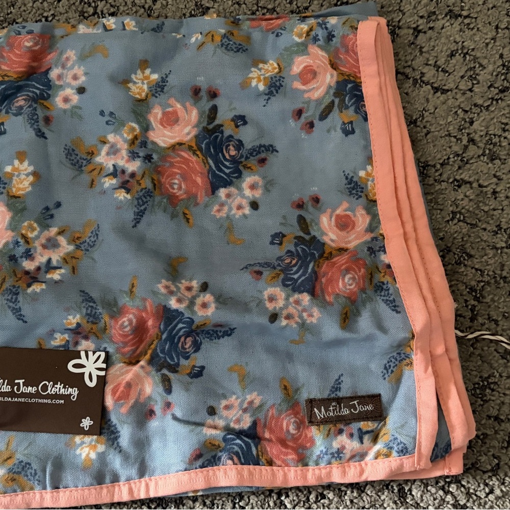 Matilda Jane Blue Pink Floral Blankets - Picture 3 of 3